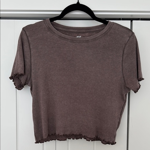 NWOT AERIE Ribbed Mauve Crop Top - Picture 1 of 5